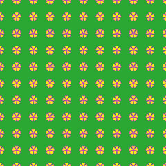 Seamless pattern with flowers on green background