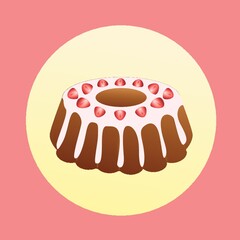 cake with strawberry topping