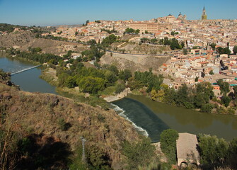 Fototapeta na wymiar View from Mirador de Vale on Toledo,Castile–La Mancha,Spain,Europe 