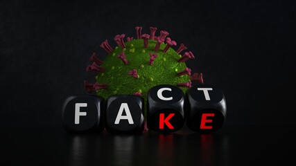 Fake News Facts Corona Virus - obrazy, fototapety, plakaty