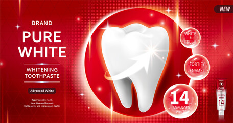 Pure white toothpaste ads