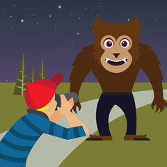 man taking photograph