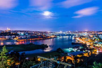 Golden Horn view from Pierre Loti Hill. Istanbul, Turkey.