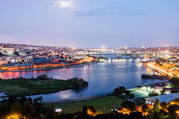 Golden Horn view from Pierre Loti Hill. Istanbul, Turkey.