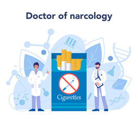 Narcologist concept. Professional medical specialist treat human