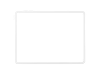 Clay tablet computer horizontal mockup front view.Vector illustration