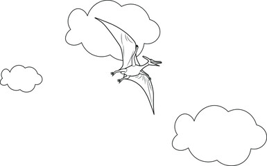 pterodactyl dinosaur flying on the air sky education learning © Cartoon-Designer
