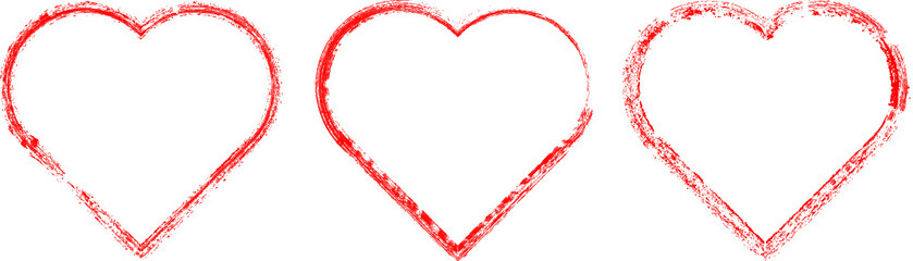 Set of Hearts . Grunge stamps collection.love Shapes for your design.Distressed symbols. Textured Valentine's Day signs.Vector 