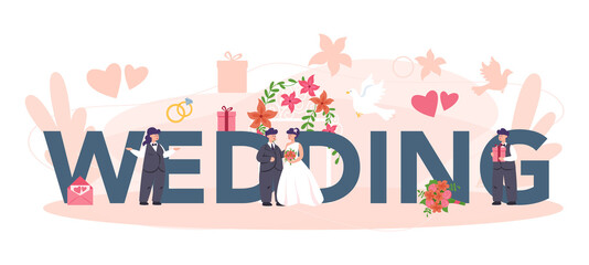 Wedding typographic header concept. Professional organizer planning