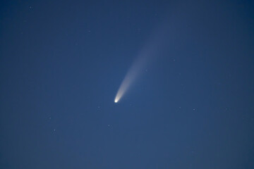 Comet Neowise in night sky