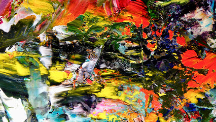 Colorful abstract background wallpaper. Modern motif visual art.  Mixtures of oil paint. Trendy...