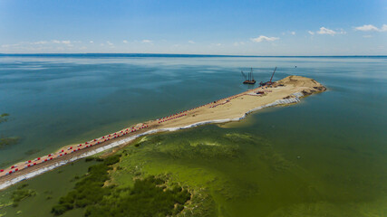 Przekop Mierzei Wiślanej z lotu ptaka