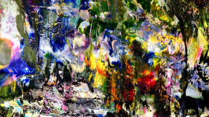 Colorful abstract background wallpaper. Modern motif visual art.  Mixtures of oil paint. Trendy...