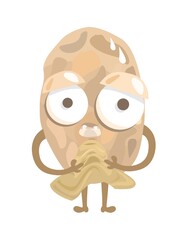 potato character holding hat