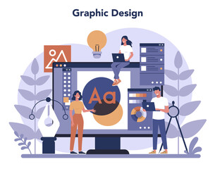 Design concept. Graphic, web, printing design. Digital drawing
