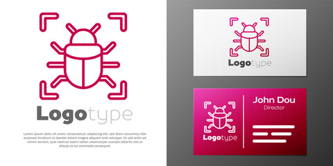 Logotype line System bug concept icon isolated on white background. Code bug concept. Bug in the system. Bug searching. Logo design template element. Vector.