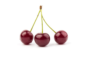 Сherry berries isolated on white background. With clipping path.