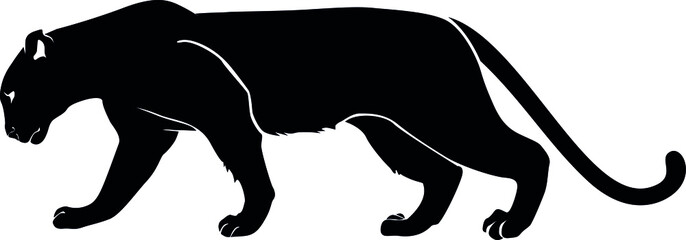 Black panther. Silhouette vector isolated image. © Елена Панкратова