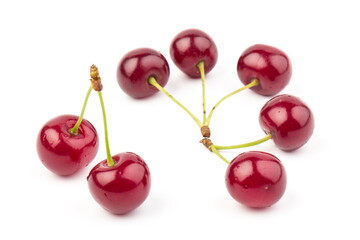 Сherry berries isolated on white background. With clipping path.