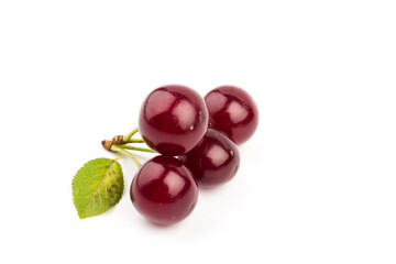 Сherry berries isolated on white background. With clipping path.