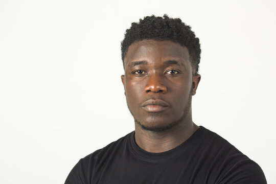 Handsome Young African Man Over White Background