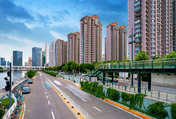 Fototapeta na wymiar Urban architectural landscape in Tianjin, China