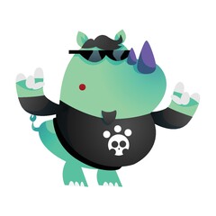 rhinoceros cartoon rocker