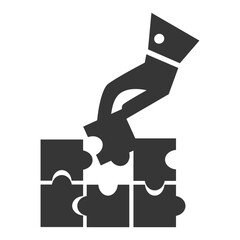 completing a puzzle piece