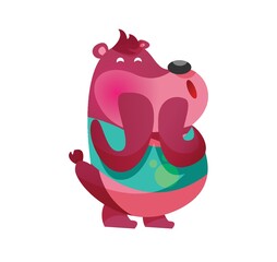 bear cartoon blushing