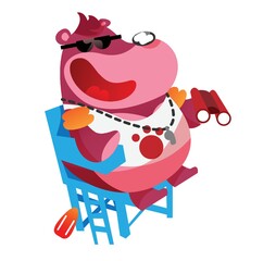 bear cartoon lifeguard