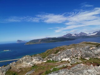 Fototapeta na wymiar Sommarøya Tromsø Ørnfløya Hiking Trial Norther Norway