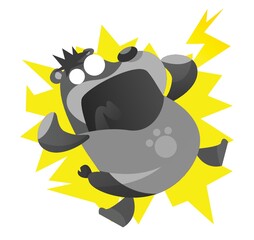 electrocuted bear cartoon