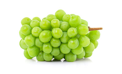 Shine Muscat isolated on white background,  Japanese green grapes.