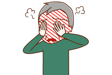 顔を真っ赤にして照れる男子学生 Wall Mural Wallpaper Murals Whitetanwhite