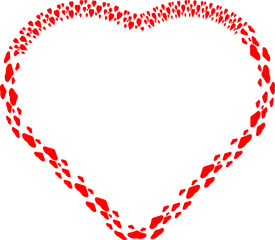 Heart border frame . love design element . vector