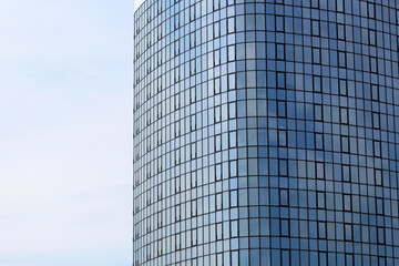 Glass and metal skyscraper 