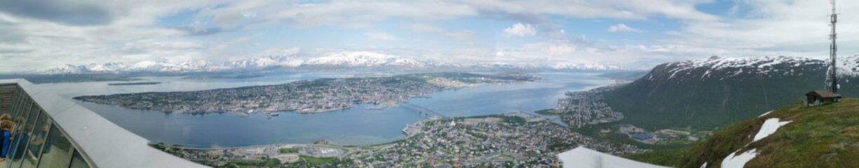 Fototapeta na wymiar Tromsø Panoramic View from Fløya Northern Norway