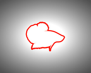 Betta Silhouette on White Background. Isolated Vector Animal Template for Logo Company, Icon, Symbol etc