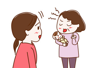 昔の育児のやり方を押し付ける義母と素直に聞く嫁