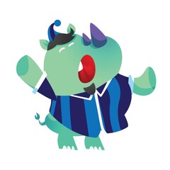 rhinoceros cartoon yawning