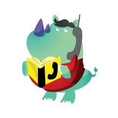 rhinoceros cartoon on the phone