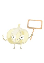 garlic holding wooden board