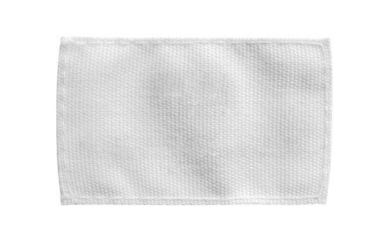 White blank laundry care clothes label isolated on white background