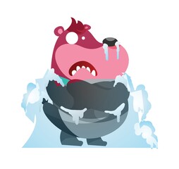 bear cartoon freezing