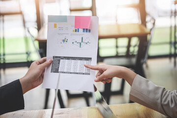 Examination of budget consultations between business owners and expert consultants, business research concept.