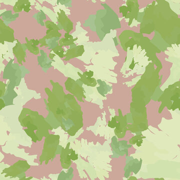 Forest camouflage of various shades of brown and green colors