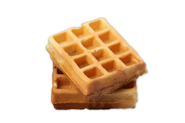 2 waffles on a white background, included clipping path