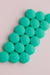 prescription pills on white background closeup
