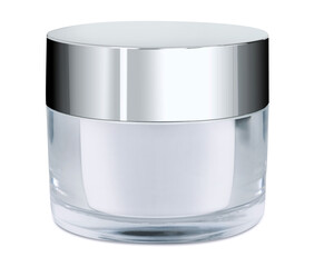 Kosmetikverpackung aus Glas mit Chromdeckel