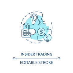 Insider trading concept icon. Non public information market. Common corporate crime. Secret data buying idea thin line illustration. Vector isolated outline RGB color drawing. Editable stroke